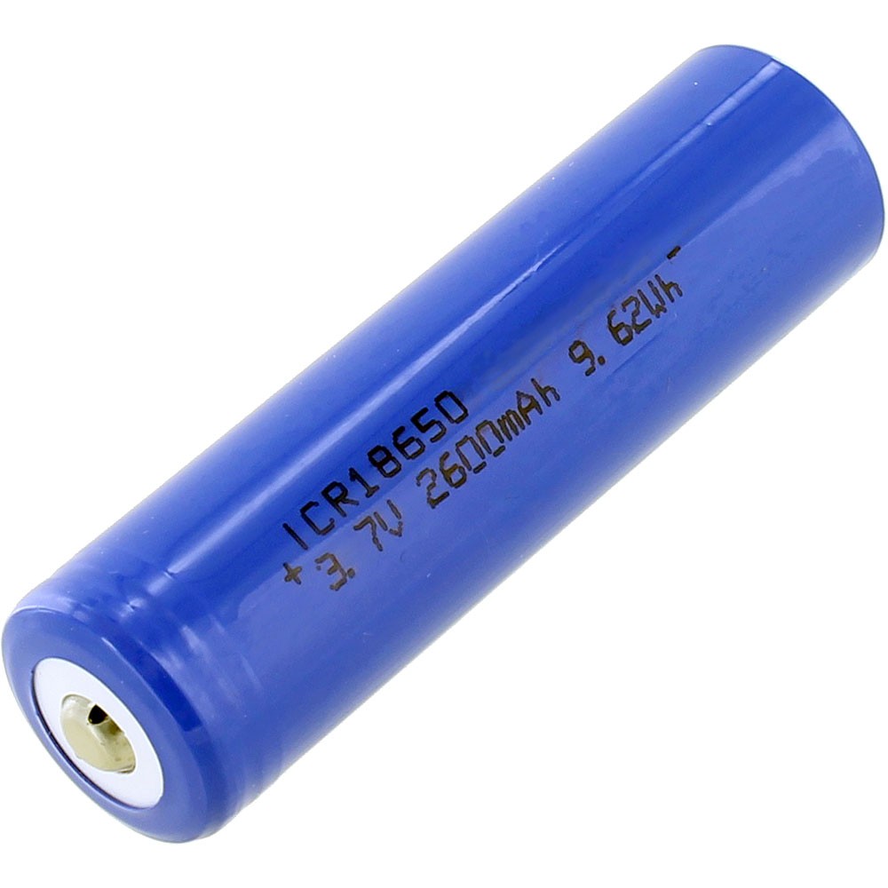 ICR 18650 Blue Lithium-Ion Rechargeable Battery - 3.7V 2600mAh by