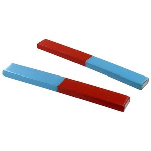 Photo of the 4 inch Steel Bar Magnet Red/Blue Pair