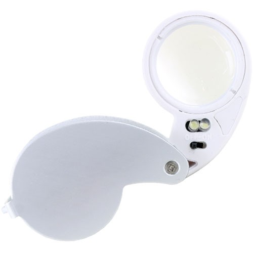 4 Pcs 40X Metal Jewelers Loupe Magnifier with Light Illuminated LED  Magnifying G