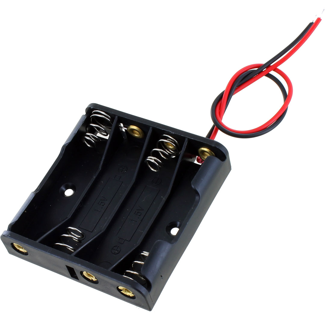 4 x AAA Battery Holder with Wire Leads - 6V | xUmp