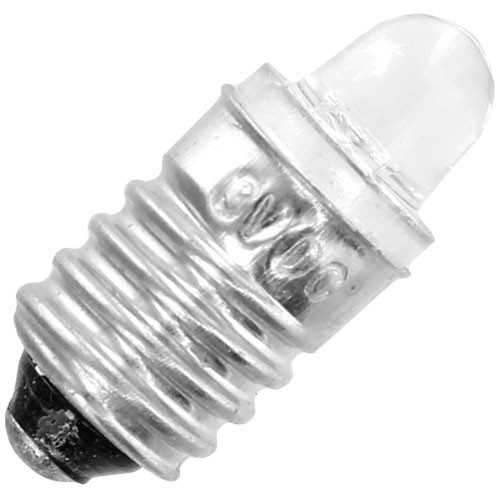E10 Torch LED Light Bulb - White - 3V-6V 0.06W