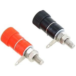 Photo of the Female Banana Socket Terminals - 4mm - Black and Red Pair