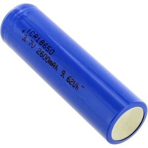 4-Pack of ICR 18650 Blue Lithium-Ion Rechargeable Batteries - 3.7V 2600mAh  by