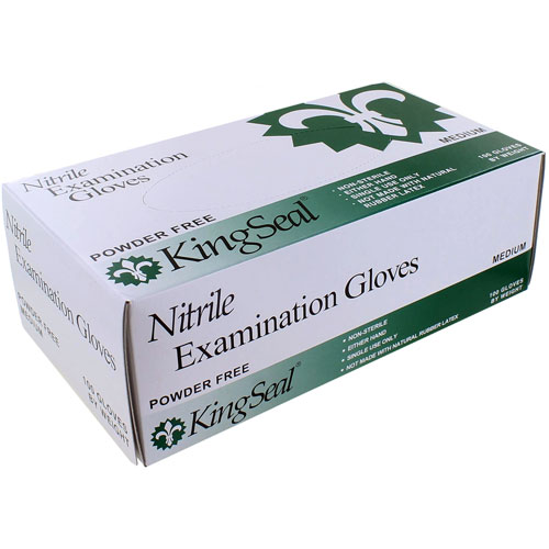 KingSeal Nitrile Exam Gloves - MEDIUM - Box of 100