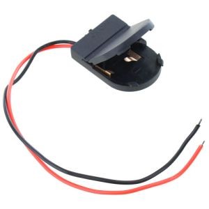 Single CR2032 Battery Holder with Leads and Switch - 3V