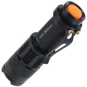 Zoomable Led UV Flashlight Torch Light 365nm Ultra Violet Blacklight AA  Battery